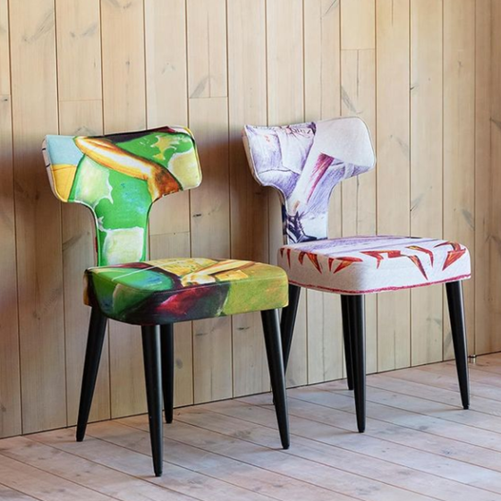 stoelen design FAMA Mili Lalo stof verschillende kleuren